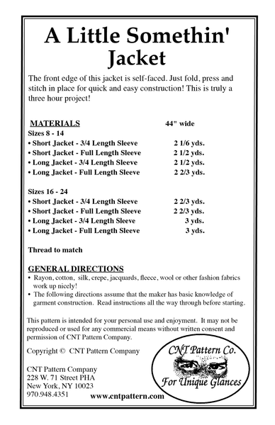 A Little Somethin' Pattern Back